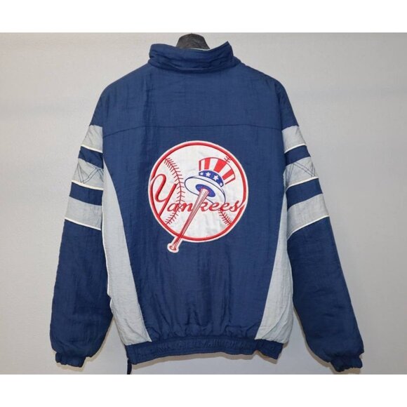 90s Yankees Starter Jacket Men's S Blue MLB Licensed Removable Hood - Picture 2 of 15